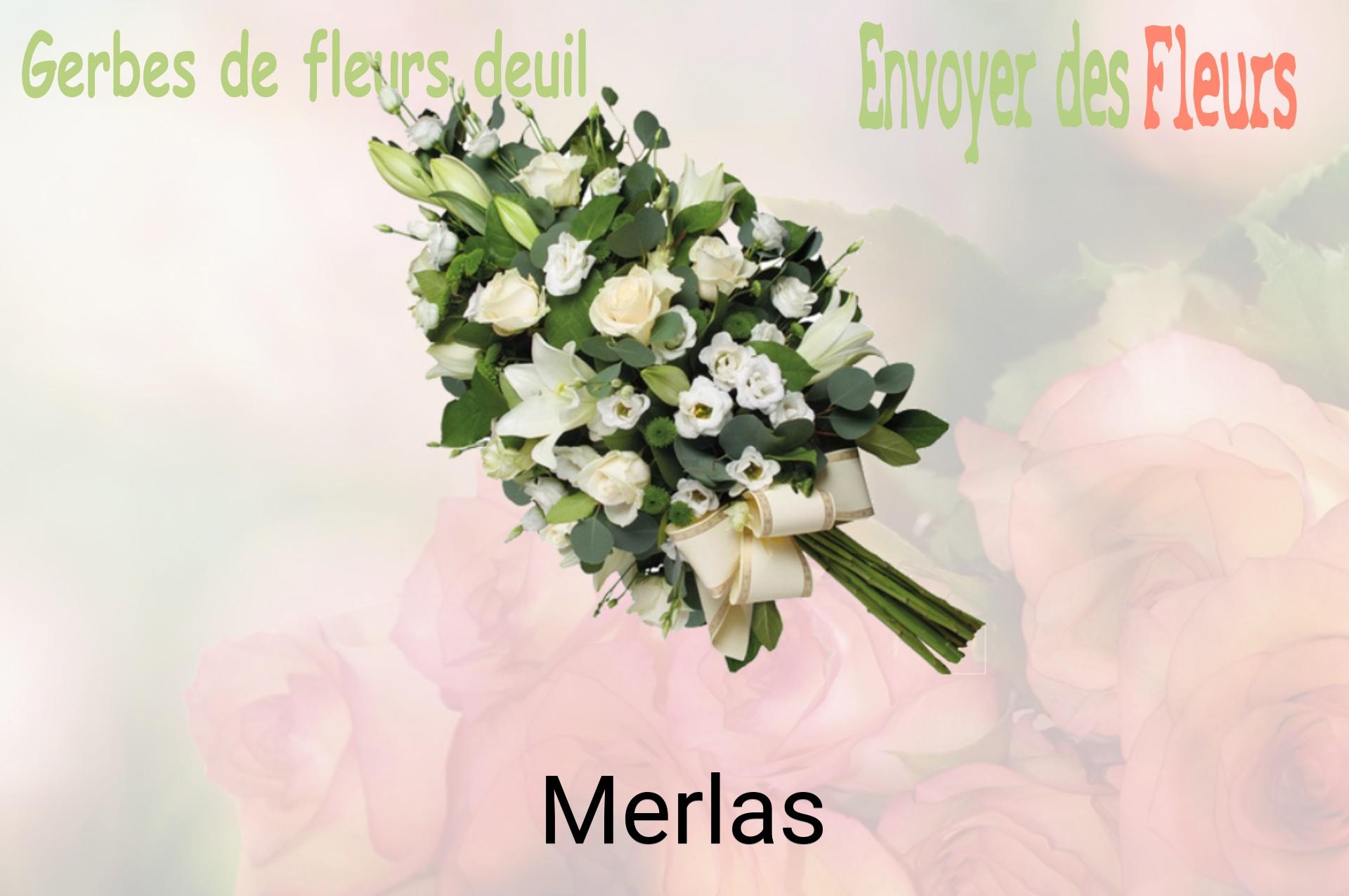 Gerbe de fleurs de deuil livrée à Merlas